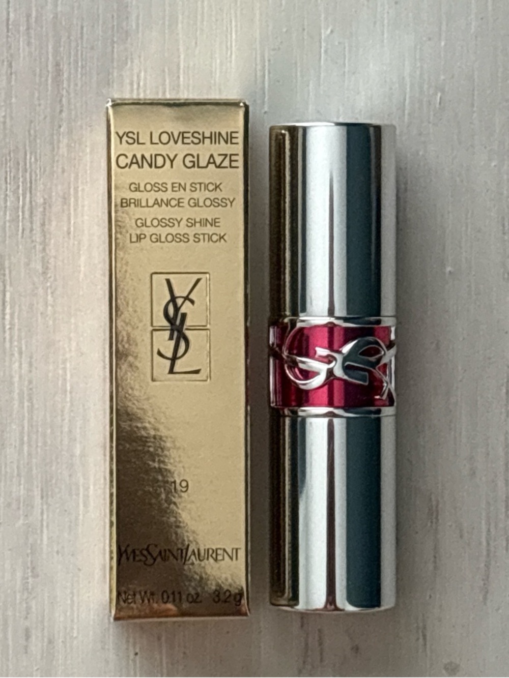Yves Saint Laurent Glossy Lipstick Stick - Silver & Pink